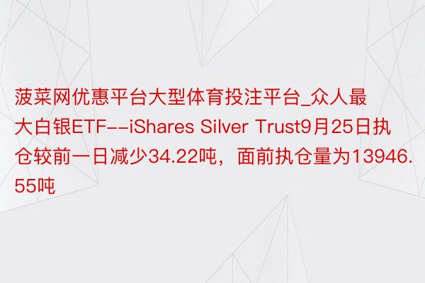 菠菜网优惠平台大型体育投注平台_众人最大白银ETF--iSh